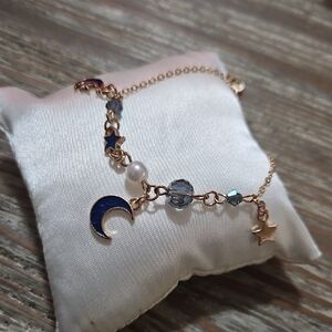 Gold and Blue Moon Bracelet